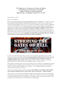 Un Tiempo para La Tormenta de las Puertas del Infierno y la