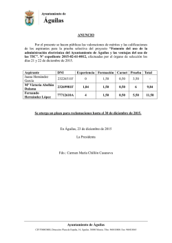 Ayuntamiento de &Aacute;guilas ANUNCIO Por el presente se hacen