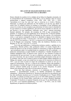 RELACI&Oacute;N DE SOLDADOS REPUBLICANOS Y/O DESAFECTOS