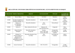 RELACI&Oacute;N DE CONVENIOS URBAN&Iacute;STICOS