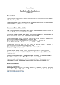 Vollst&auml;ndige Publikationsliste  - Lateinamerika