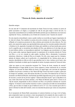 &ldquo;Teresa de Jes&uacute;s, maestra de oraci&oacute;n&rdquo;