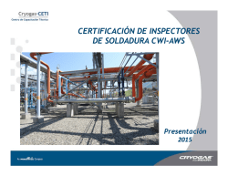 CERTIFICACI&Oacute;N DE INSPECTORES DE SOLDADURA