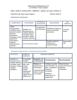 SESI&Oacute;N DE APRENDIZAJE N&deg;07 &ldquo;LA FUERZA Y SUS CLASES