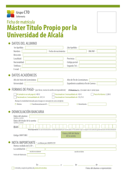 M&aacute;ster T&iacute;tulo Propio por la Universidad de Alcal&aacute;