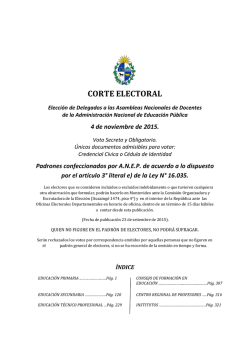 Padrones confeccionados por ANEP de acuerdo a