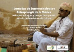 I Jornadas de Etnomusicolog&iacute;a y Antropolog&iacute;a de la M&uacute;sica