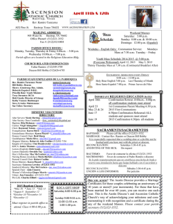 April 12, 2015 - Ascension Catholic Church