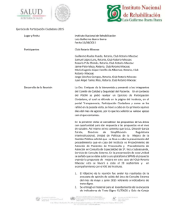 Ejercicio de Participaci&oacute;n Ciudadana 2015 Lugar y Fecha Instituto