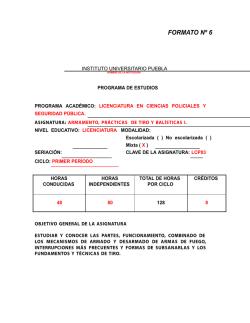 Armamento, pr&aacute;cticas de tiro y bal&iacute;stica I
