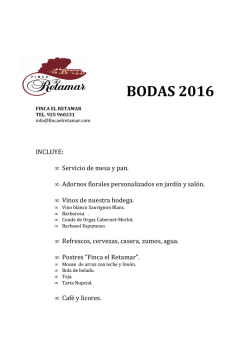 MENU BODAS 2016 finca el retamar sonseca toledo