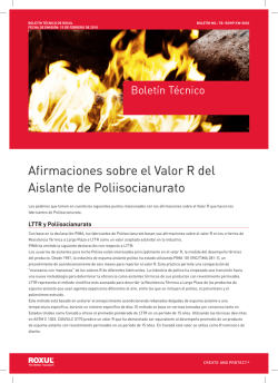 Afirmaciones sobre el Valor R del Aislante de Poliisocianurato