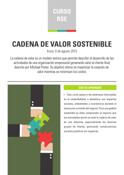 CADENA DE VALOR SOSTENIBLE - CURSO 2015