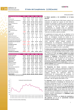 El Valor del Cumplimiento (1,52&euro;/acci&oacute;n)