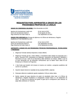 requisitos para aspirantes a grado en los programas propios de la