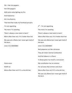 5th- I like hot peppers Hot chili peppers With extra salsa lighting my