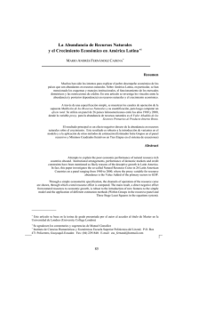 La Abundancia de Recursos Naturales y el Crecimiento Econ&oacute;mico