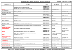 NOTA: Los libros de texto sin relacionar ser&aacute;n determinados por el