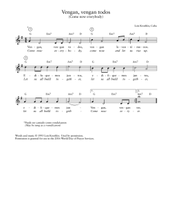 Vengan, vengan todos - World Day of Prayer USA