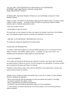 TALLER: ABN. UNAS MATEM&Aacute;TICAS M&Aacute;S