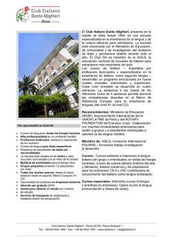 El Club Italiano Dante Alighieri, presente en la capital de Italia