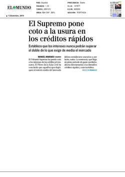 El Supremo pone coto a la usura en los cr&eacute;ditos