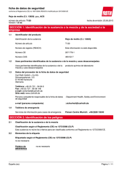 Ficha de Datos de Seguridad: Rojo de metilo (C.I. 13020)