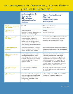 Anticonceptivos de Emergencia y Aborto M&eacute;dico: &iquest;Cu&aacute;l es
