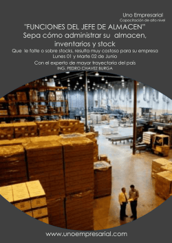 "FUNCIONES DEL JEFE DE ALMACEN&rdquo; Sepa c&oacute;mo administrar su
