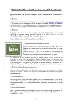 1&ordm; Y 2&ordm; ESO - Colegio Agave