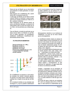 FILTRACI&Oacute;N EN MEMBRANA