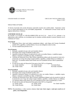 Circular N&ordm; 002-2015 Inicio del A&ntilde;o Escolar 2015