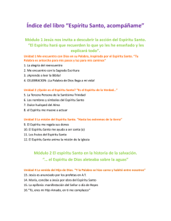 &Iacute;ndice del libro &ldquo;Esp&iacute;ritu Santo, acomp&aacute;&ntilde;ame&rdquo;