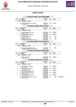 XVII CAMPEONATO REGIONAL DE MARCHA EN RUTA