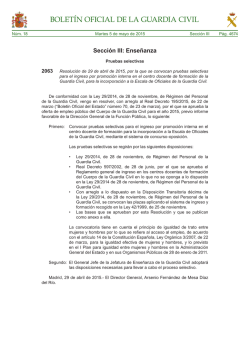 Bolet&iacute;n Oficial de la Guardia Civil n&uacute;mero 18 de 2015