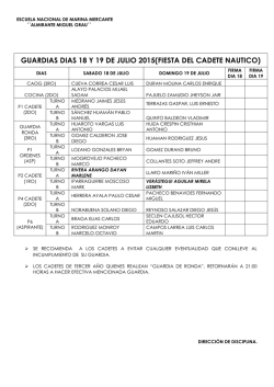 guardias dias 18 y 19 de julio 2015(fiesta del cadete nautico)