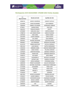 Participantes ECO VACACIONES IPASME 2015 Visitas Guiadas