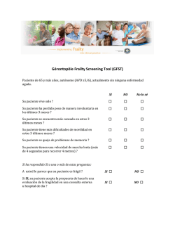 G&eacute;rontop&ocirc;le Frailty Screening Tool (GFST)