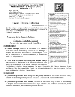 Bolet&iacute;n Centro de Espiritualidad Ignaciana(Arena Blanca)