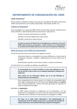 DEPARTAMENTO DE COMUNICACI&Oacute;N DEL CIBER