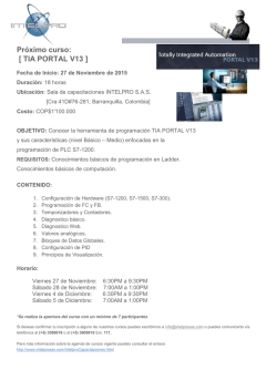 Pr&oacute;ximo curso: [ TIA PORTAL V13 ] - INTELPRO SAS