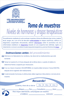 INSTRUCCIONES PARA TOMA DE MUESTRAS