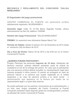 El Organizador del juego promocional