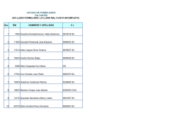 LISTADO DE FORMULARIOS FALTANTES Nro. RNI NOMBRES Y