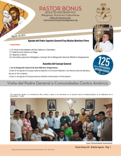 Pastor Bonus 84 - Religiosos Terciarios Capuchinos Amigonianos