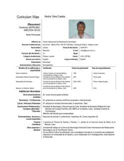 Curriculum Vitae Hector Vera Cuesta (Resumen)