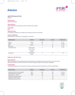 ADESTOR Matt WS 90 Descripci&oacute;n Adhesivo BC361 Plus Acabado