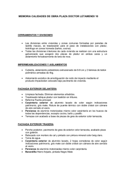 MEMORIA CALIDADES DE OBRA PLAZA DOCTOR LETAMENDI 10
