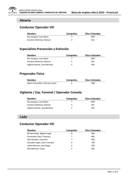 Bolsa Temporales Infoca 2015 - PROVINCIAL