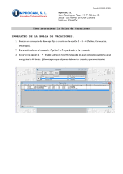 PRORRATEO DE LA BOLSA DE VACACIONES.